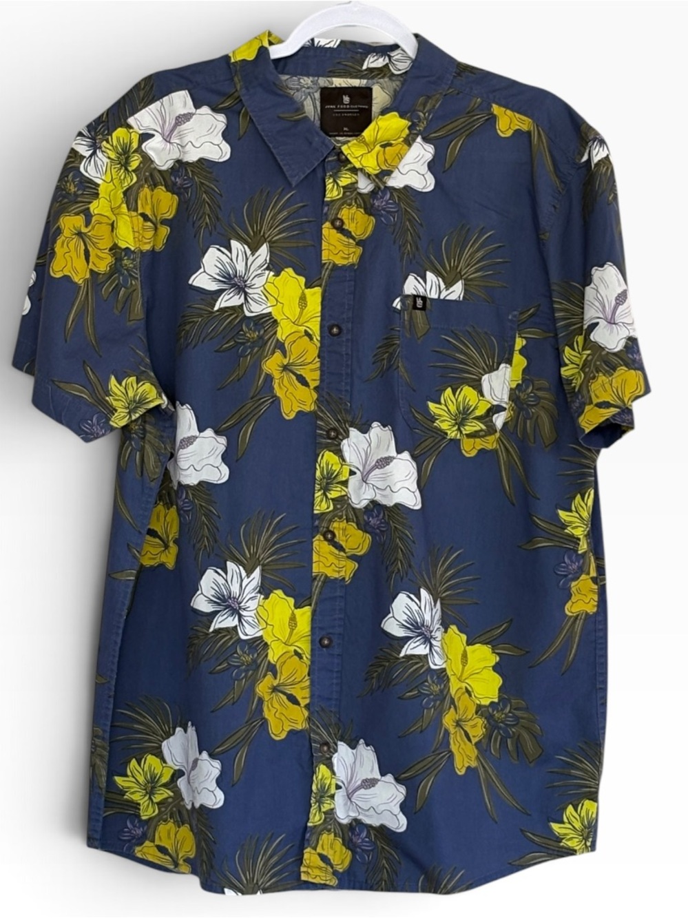 Junk Food Button Down Tropical Hawaiian Print Shirt Size XL